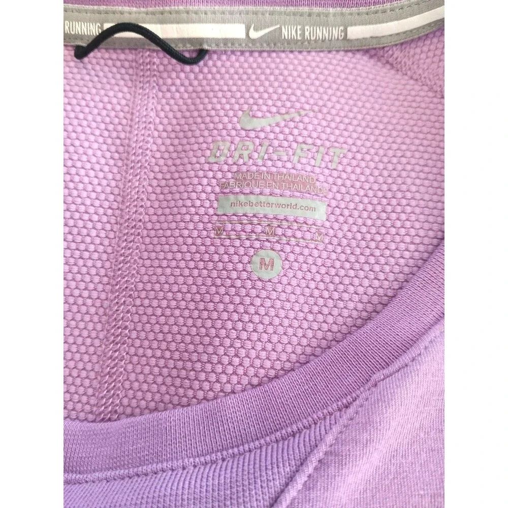 Nike Running Dri-FIT Women’s Medium Purple Long Sleeve Athletic Top Thumbholes